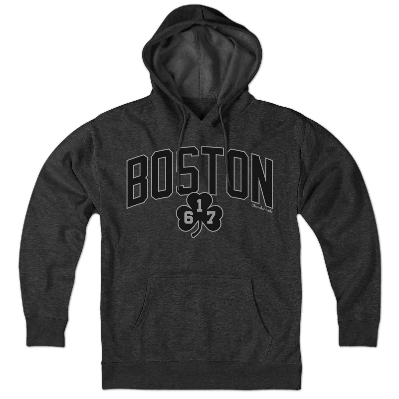 Boston Arch 617 Shamrock Blackout Hoodie