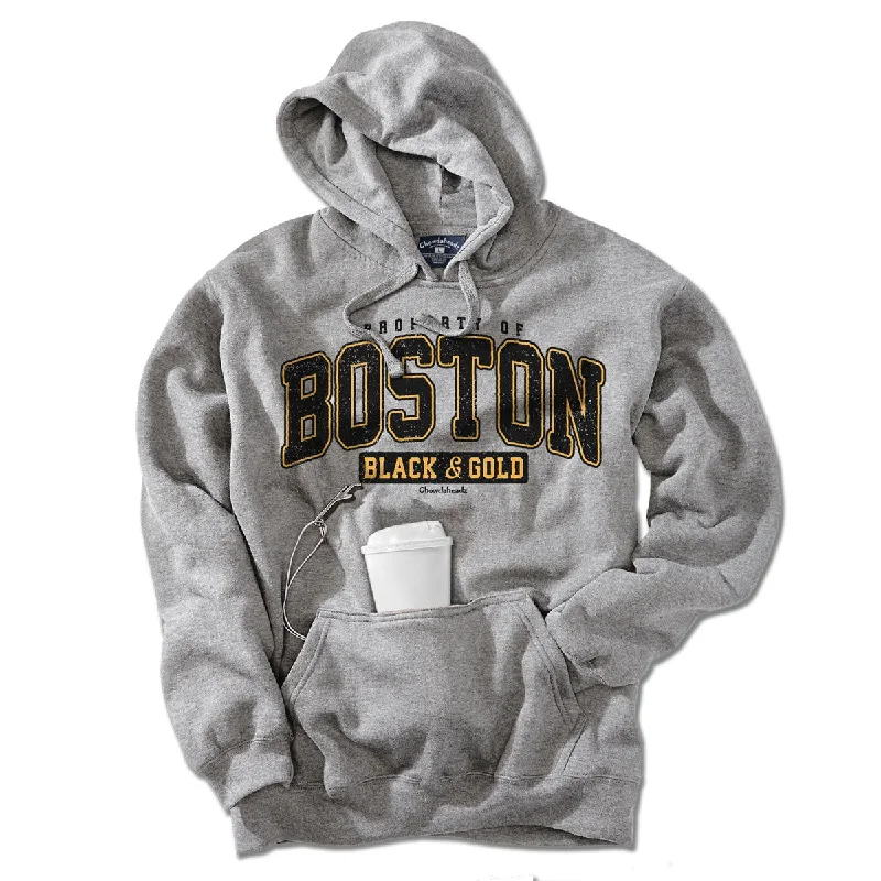 Property of Boston Black & Gold Tailgater Hoodie