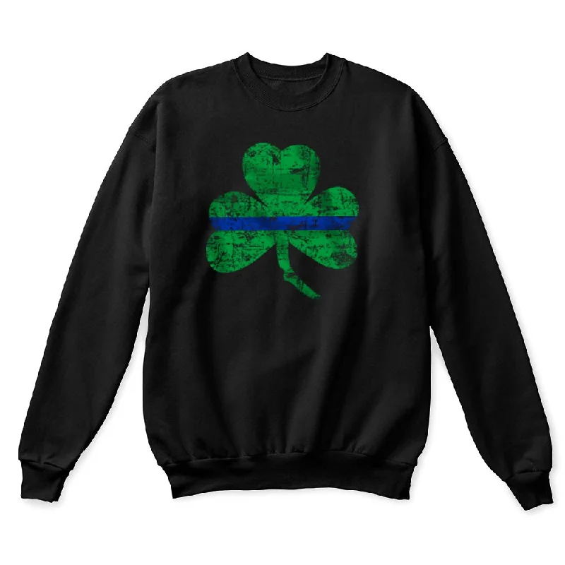 Thin Blue Line St. Patrick's Shamrock Crew Neck Sweatshirt