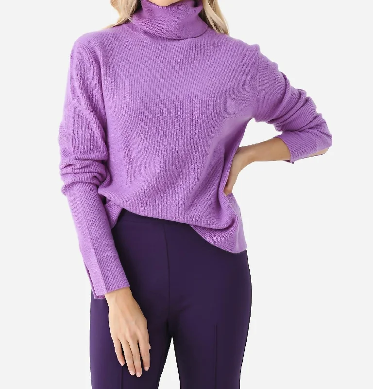 Leslie Split Sleeve Sweater In Violet