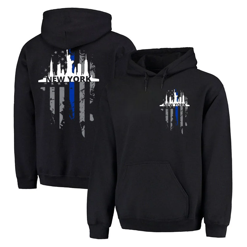 Hoodie - Thin Blue Line New York City Skyline