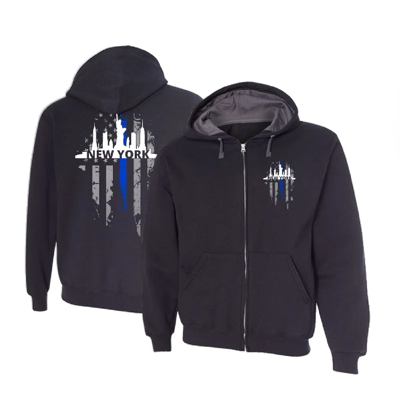 Full Zip - Thin Blue Line New York Skyline