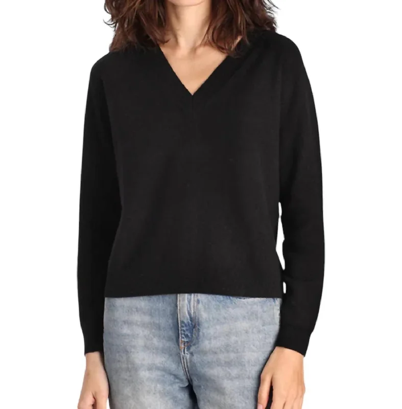 Cashmere Shrunken Sweater In Black