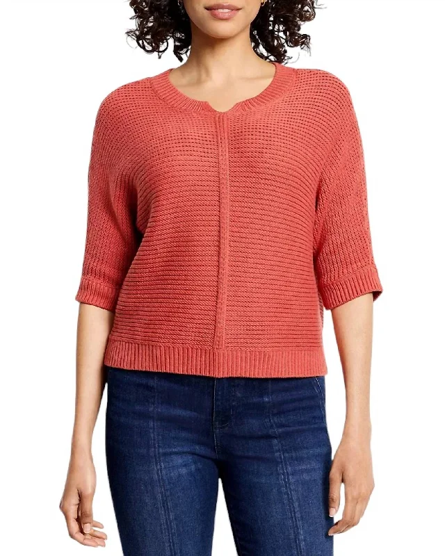 Easy Texture Sweater In Tandoori