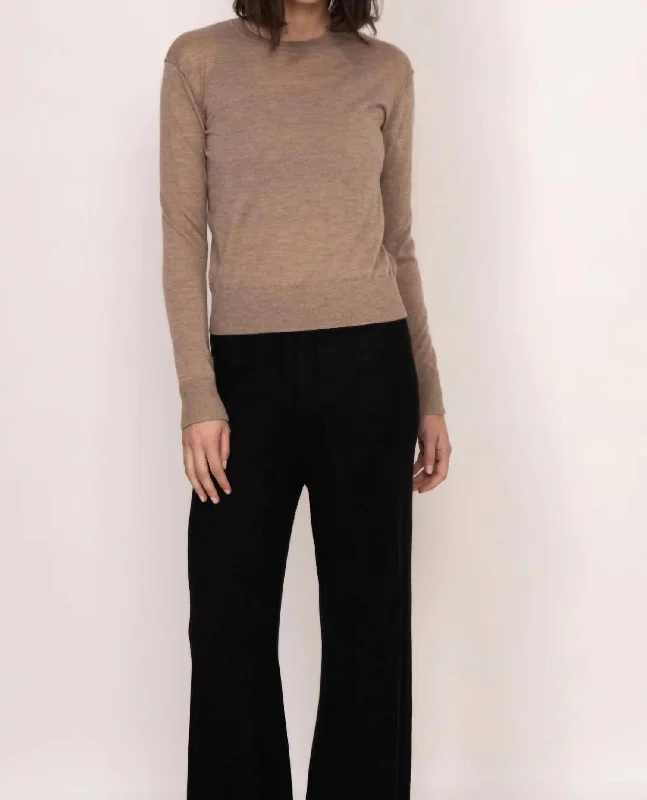 Marguerite Paper Thin Cashmere Sweater In Mocha