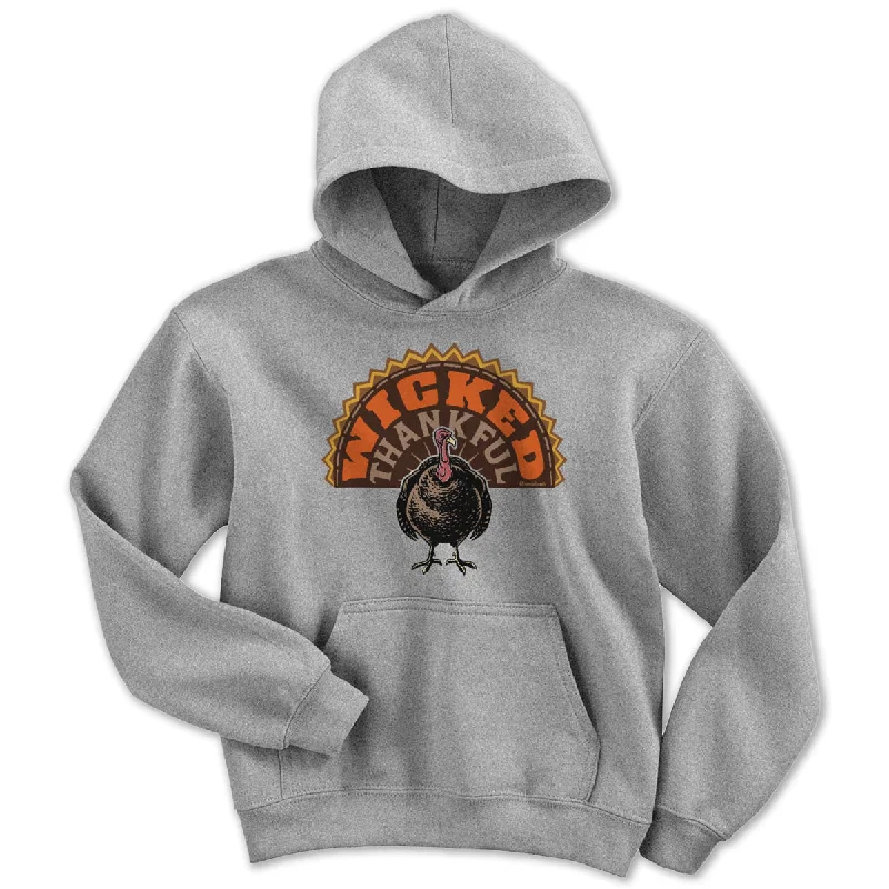 Wicked Thankful Turkey Tail Youth Hoodie