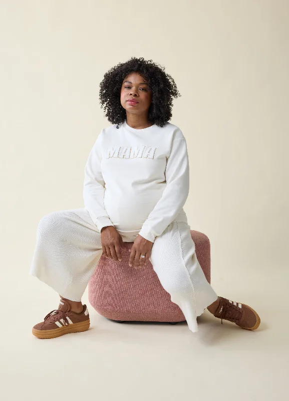 The Mama Maternity + Postpartum Sweatshirt Cream