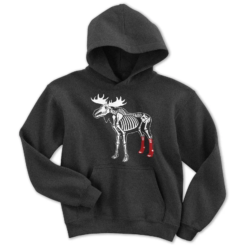 Socks On Moose Skeleton Youth Hoodie