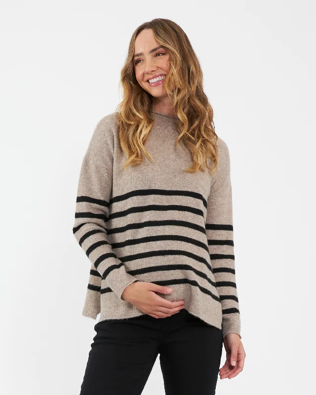 Ripe Maternity Gerrie Nursing + Maternity Knit Sweater Stripe