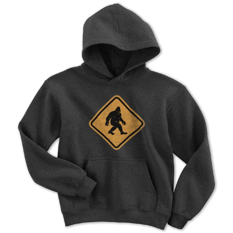 Bigfoot Crossing Sign Youth Hoodie