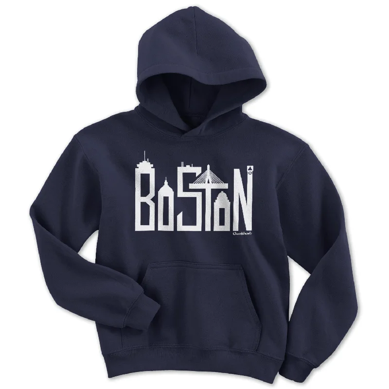 Boston Skyline Letters Youth Hoodie