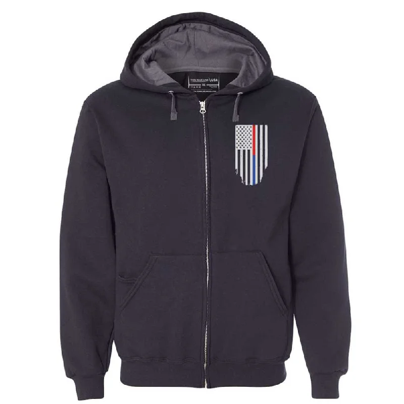 Full Zip - Honor/Respect Dual Line American Flag - Unisex