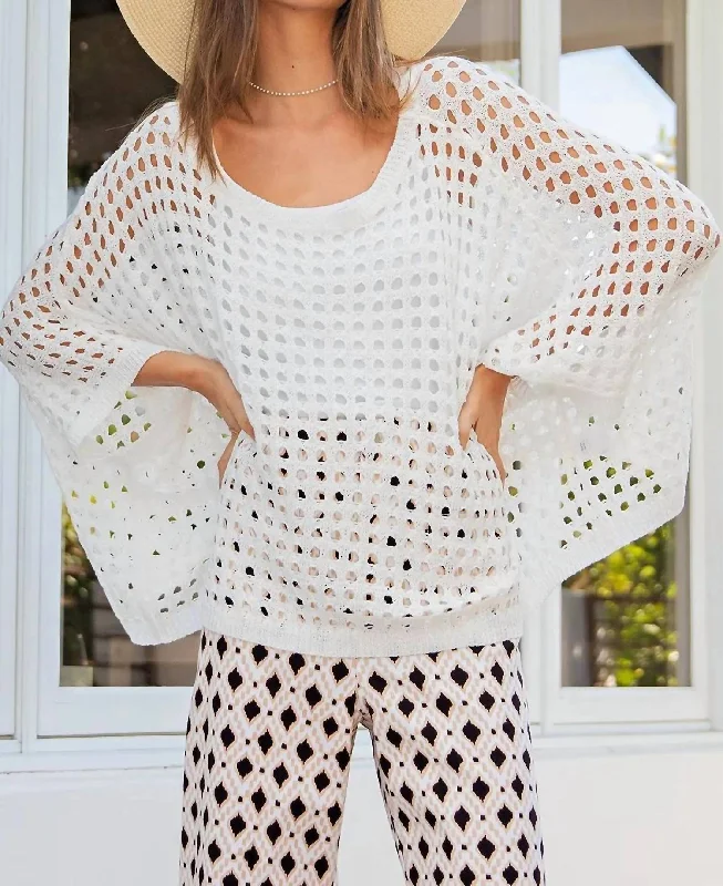 Moving On Dolman Top In White