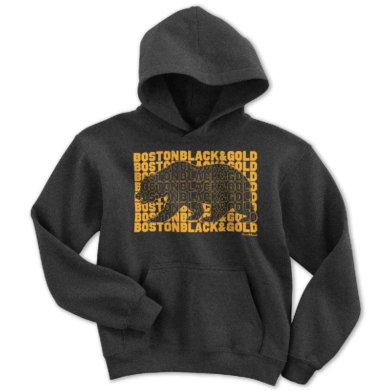 Boston Black & Gold Bear Knockout Youth Hoodie