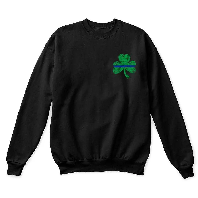 Thin Blue Line St. Patrick's, Small Shamrock Crew Neck Sweatshirt