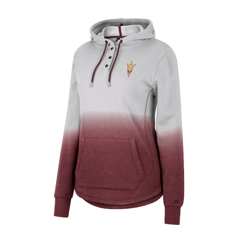 ASU Ladies Hooded Henley GR/M