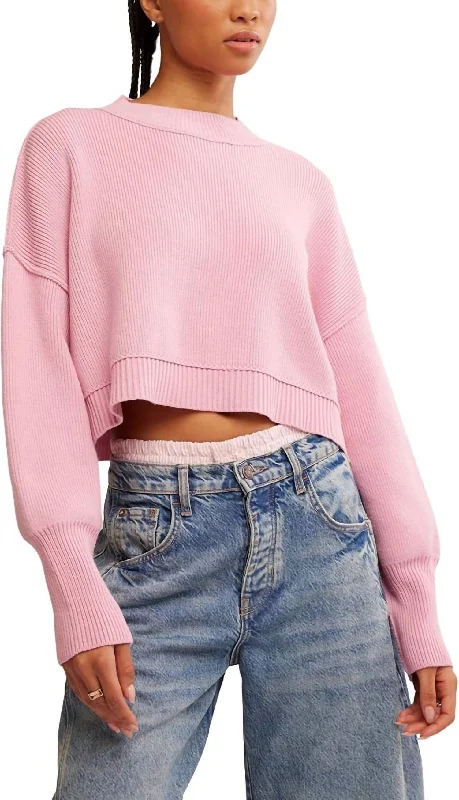 Easy Street Crop Pullover In Lollipop