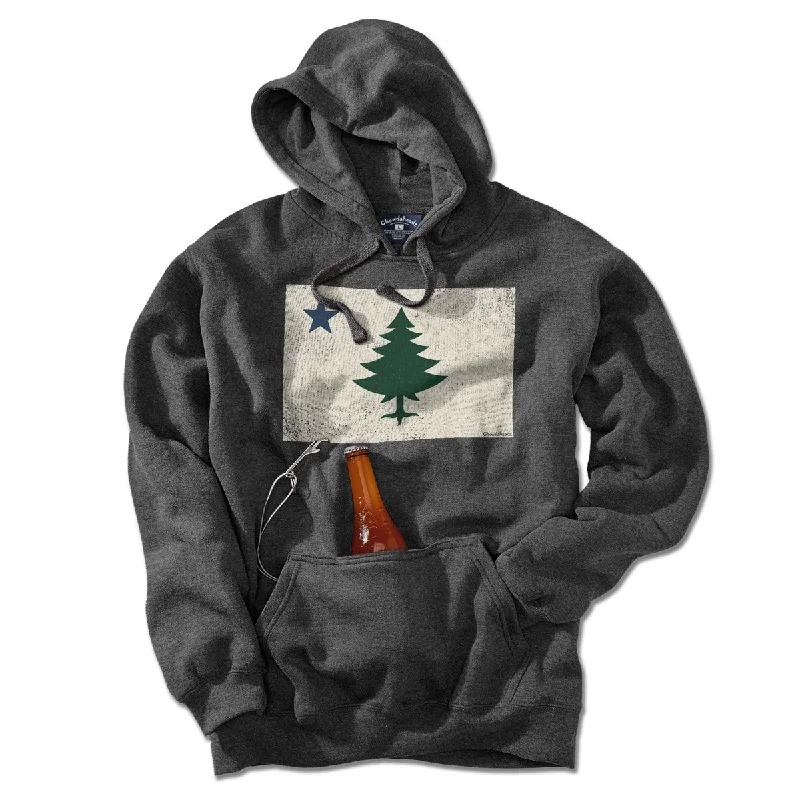 Vintage Maine Flag Tailgater Hoodie