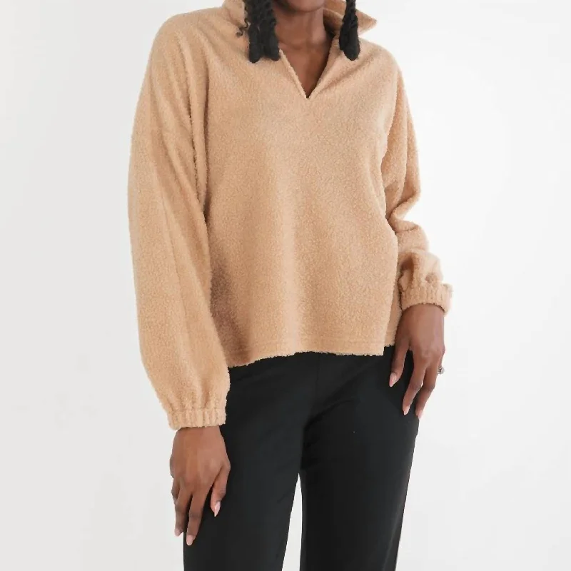 Poppy Pop-Over Sweater In Teddy