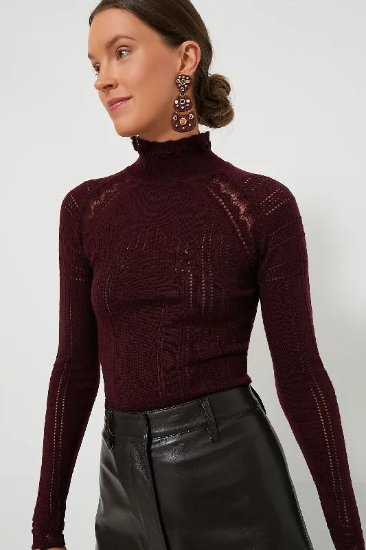 Burgundy Paxton Knit Turtleneck