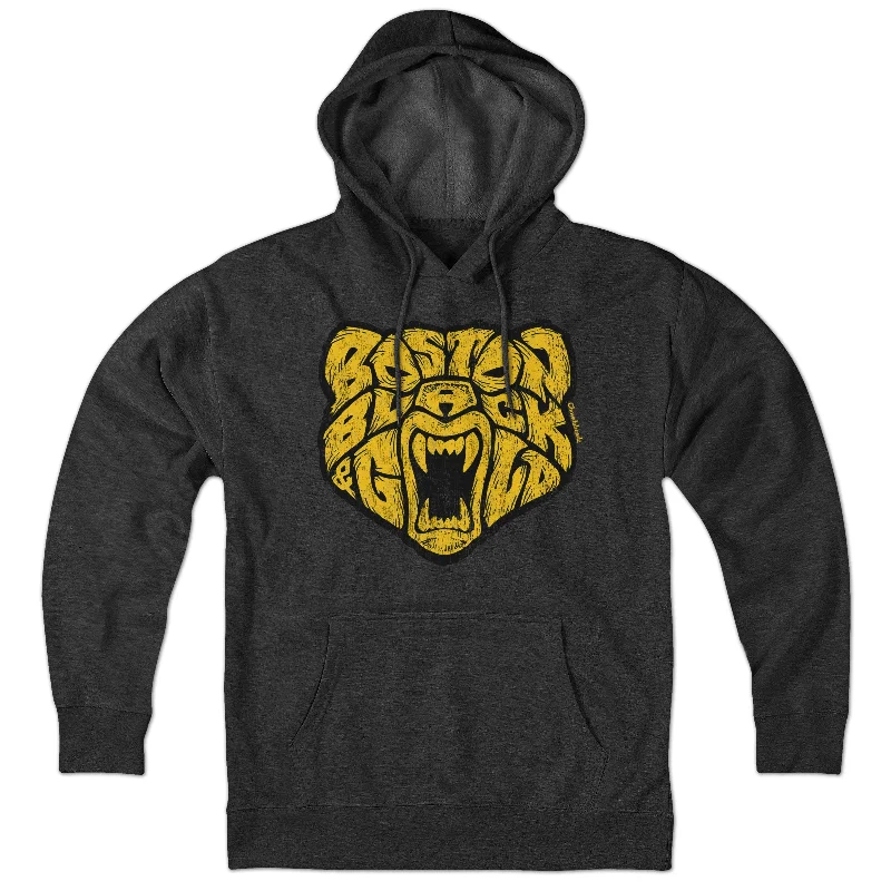 Boston Black & Gold Bear Hoodie