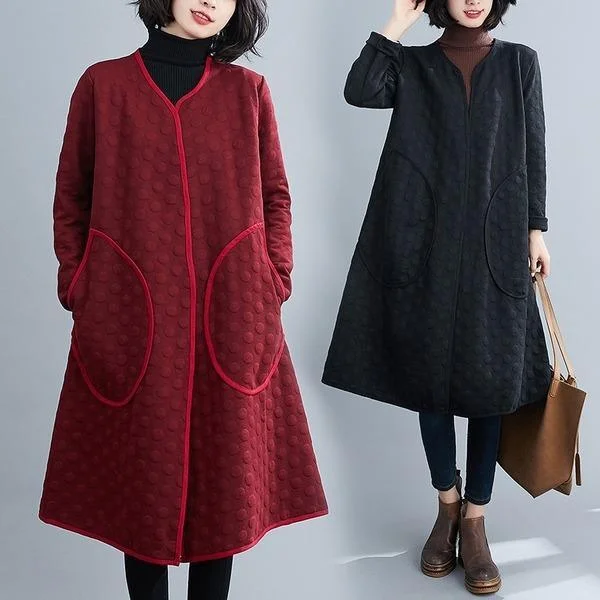 cotton plus size vintage casual loose long winter autumn spring trench coat