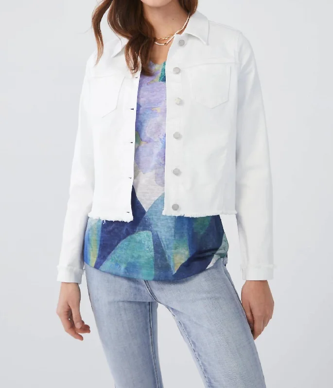 Crop Shirt Jacket In White