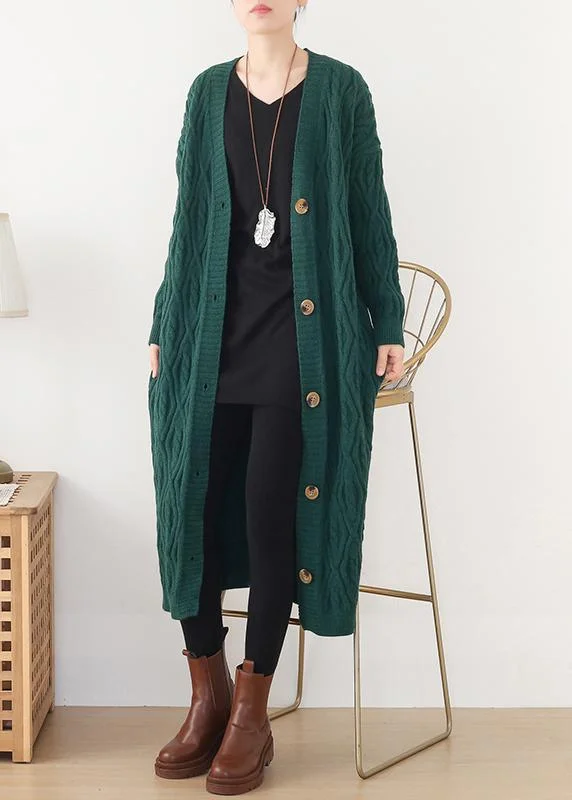 Cute spring knitwear fall fashion green wild sweater coat