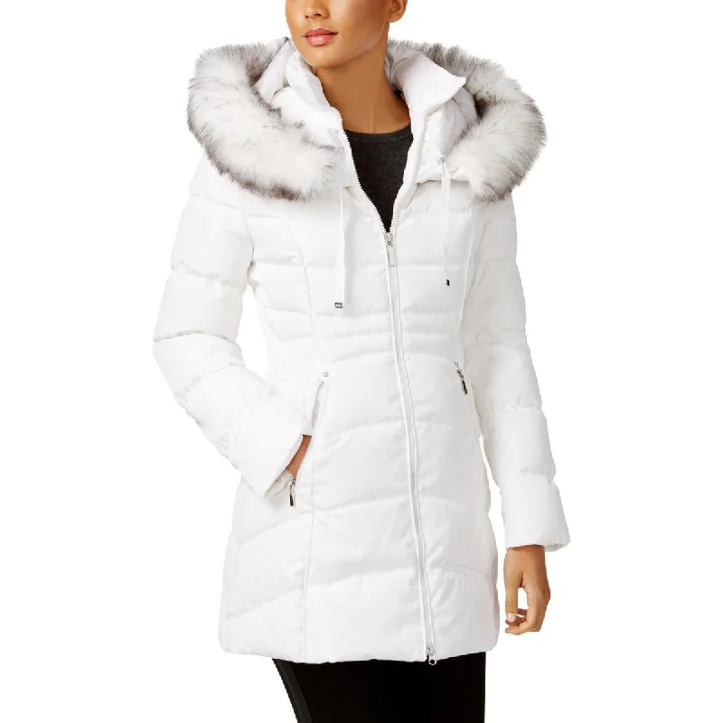 Womens Faux Fur Hooded Puffer Coat