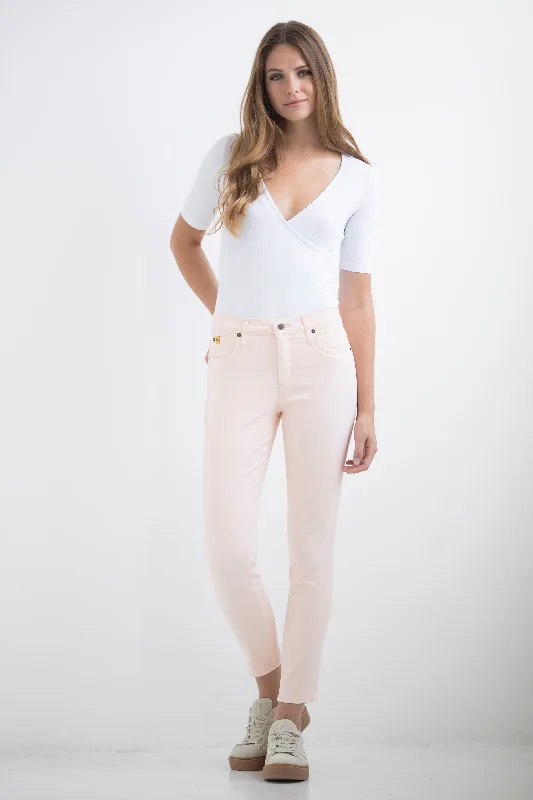 1161 (Dusty rose/Chalk High Rise Ankle Jeans)