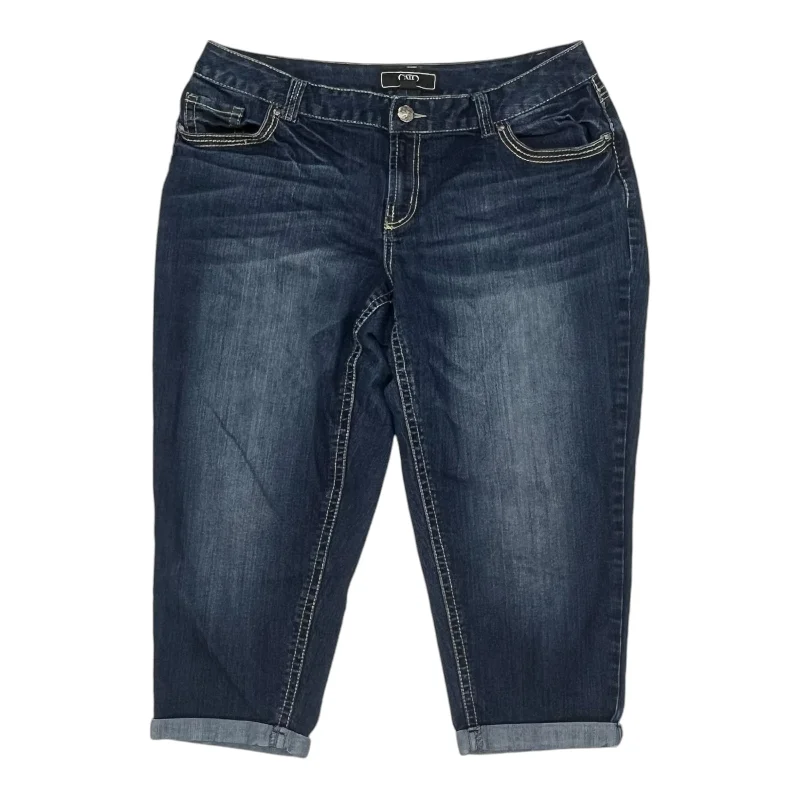 Jeans Cropped By Cato In Blue Denim, Size:16