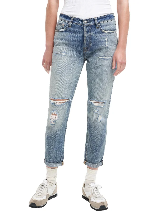 Josefina Womens High Rise Distressed Boyfriend Jeans