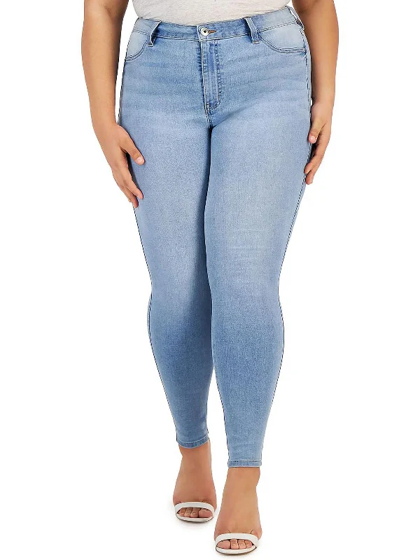 Plus Womens High Rise Stretch Skinny Jeans