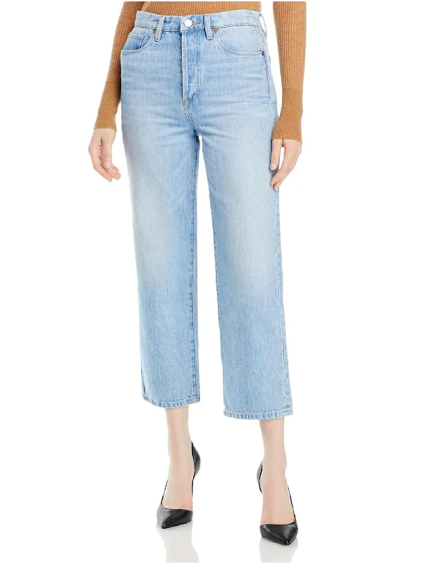 The Baxter Ribcage Womens Button Fly High Rise Straight Leg Jeans