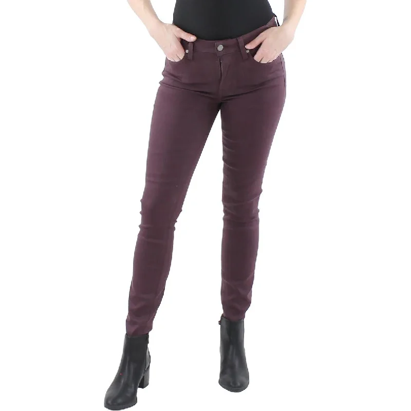 Womens Coated Mid Rise Ankle Jeans