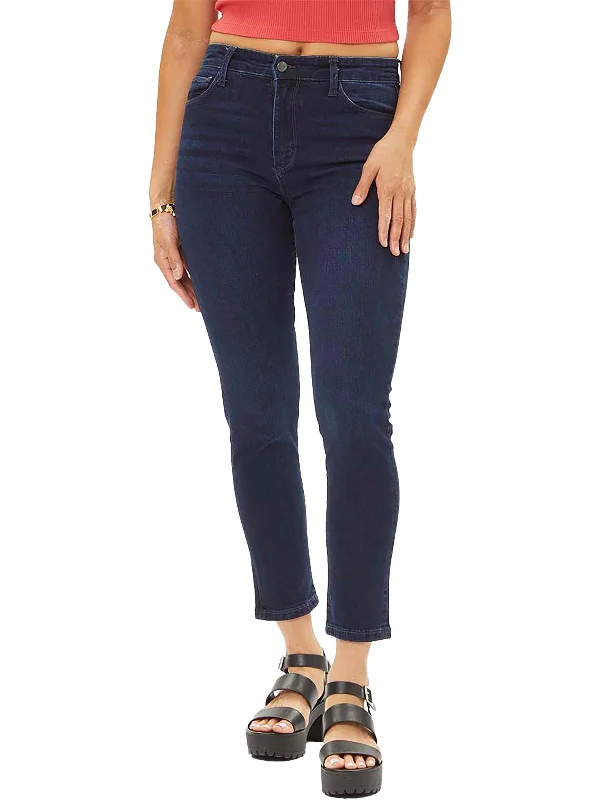 Womens Dark Wash Ankle Skinny Jeans