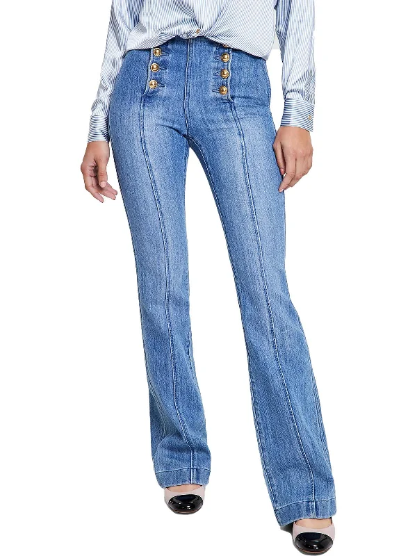 Womens Sailor Front Flared Leg Flare Jeans