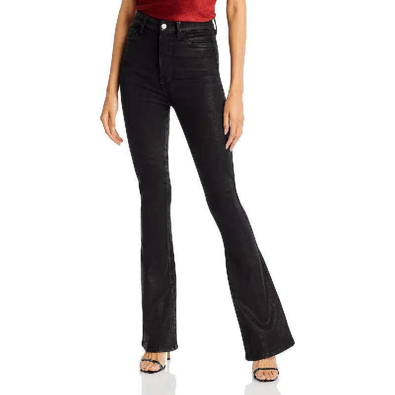 Womens Skinny Coated Bootcut Jeans