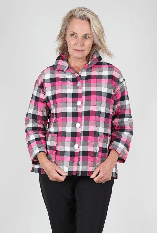 Paula Plaid Shirt Jacket, Pink