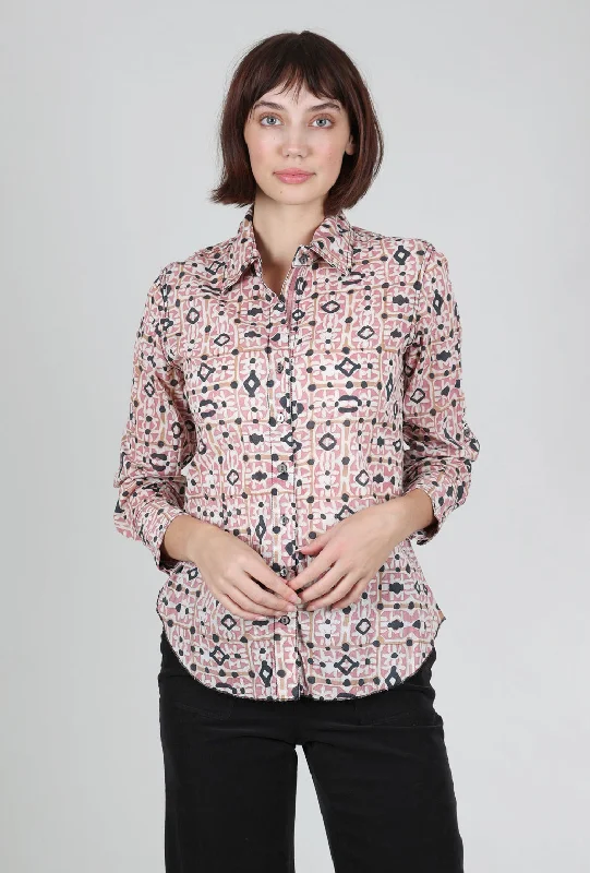 Crinkle Quartz Tile Shirt, Dusty Pink