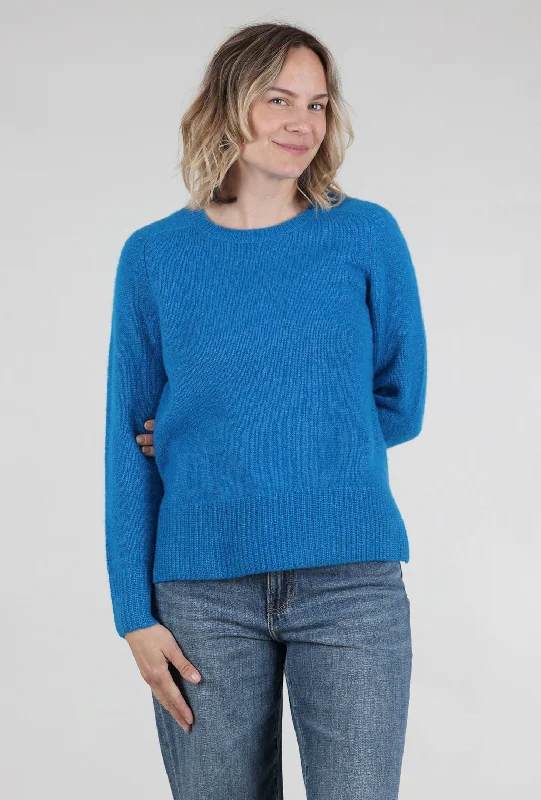 Cashmere-Silk Pullover, Sapphire