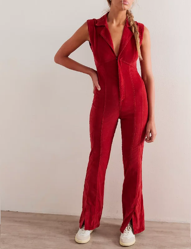 Crvy 'Ring The Alarm' Cord One Piece, Haute Red