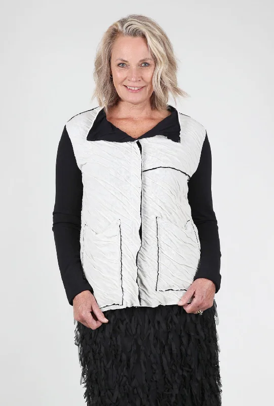 Candace Knit Jacket, White/Black