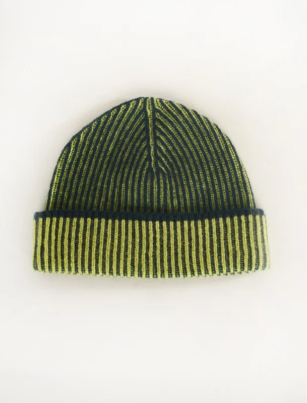 Plaited Rib Cashmere Hat, Cyprus/Moss