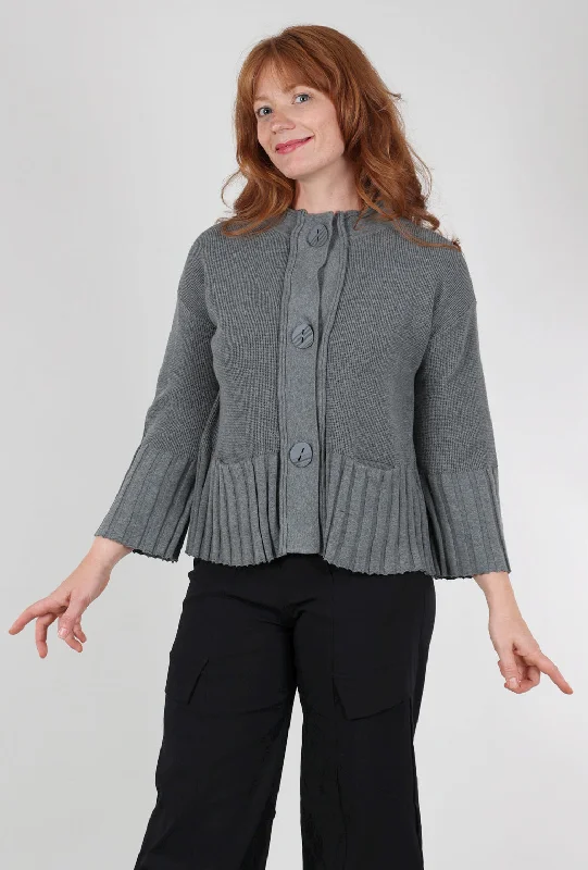 Microthermal Rib Knit Cardie, Charcoal