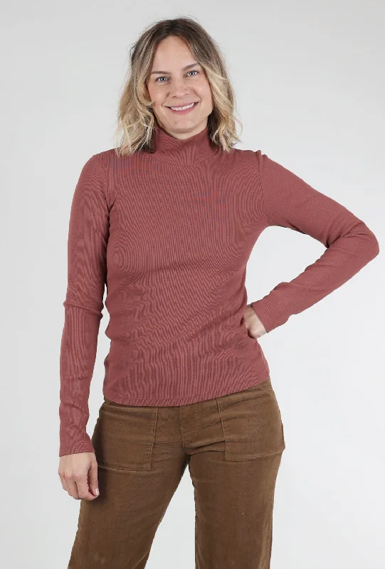 L/S Mockneck, Redwood