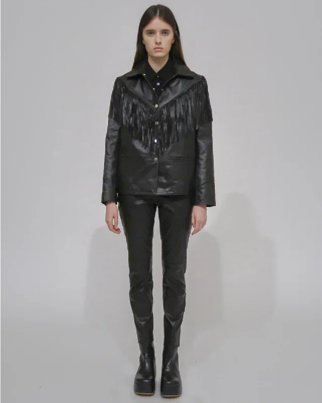 CROPPED SKINNY PANT - PLONGE LEATHER