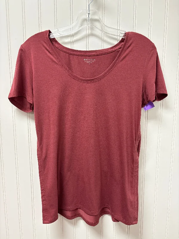 Mauve Athletic Top Short Sleeve Athleta, Size S