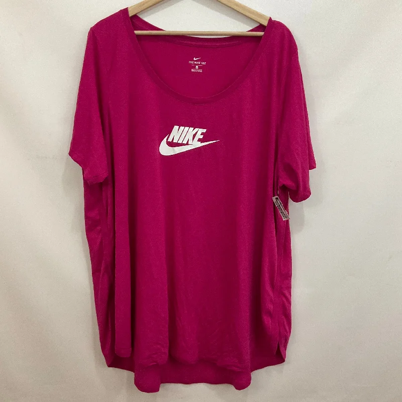 Pink Athletic Top Short Sleeve Nike Apparel, Size 2x