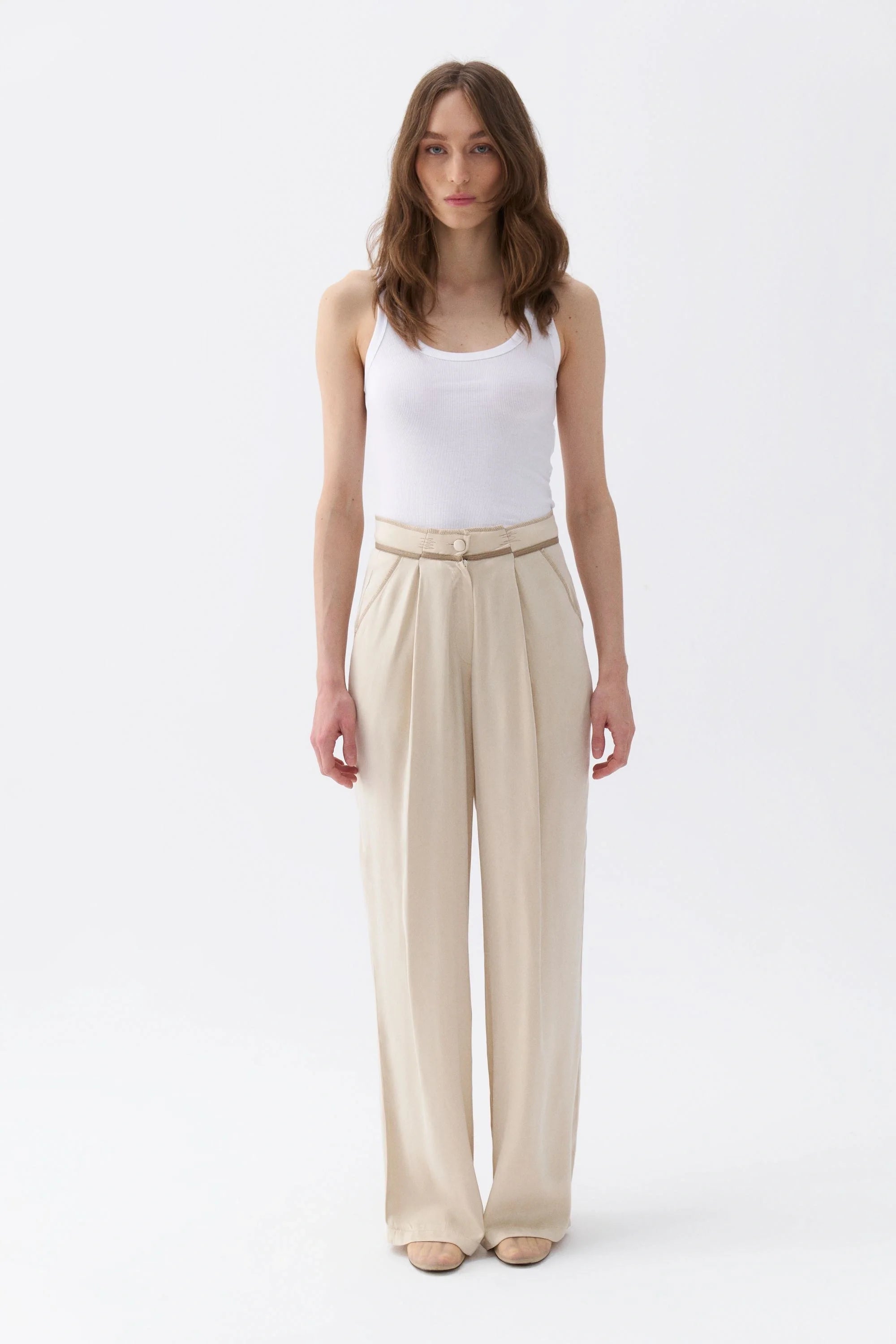 Pleated Palazzo Pants (Final Sale)